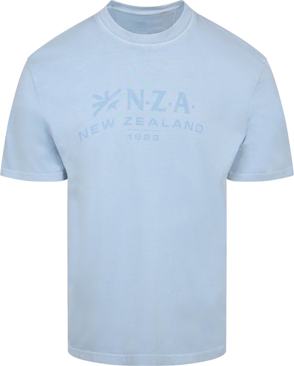 NZA T-shirt Faded Logo Sky Blue - Maat XXL - Heren - Casual T-shirts