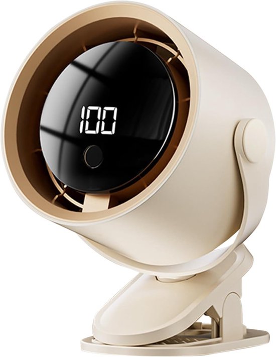 USB oplaadbare stille mini ventilator met 100 snelheden, draagbaar, clipventilator voor auto, camping, kinderwagen