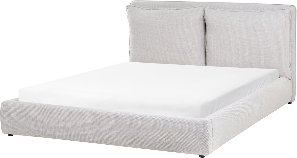 Beliani BAJONNA - Waterbed - Lichtgrijs - 160 x 200 cm - Polyester