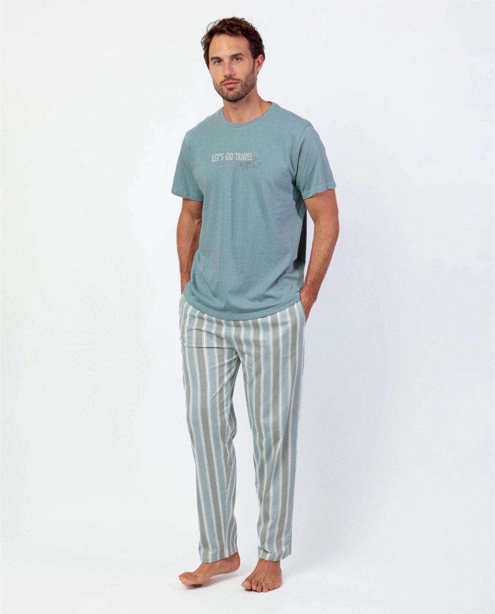 Let’s Go Travel Lange Pyjama Heren (Groen)