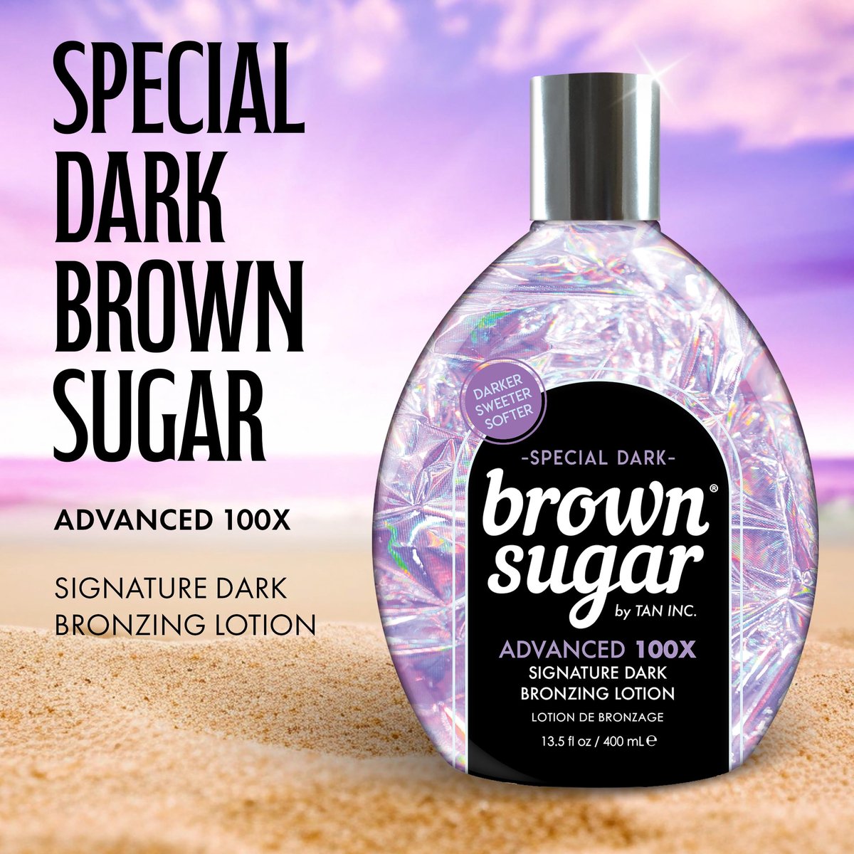 BROWN SUGAR SPECIAL DARK Zonnebankcreme ADVANCED 100X DARK BRONZER - 400 ml – foto 3