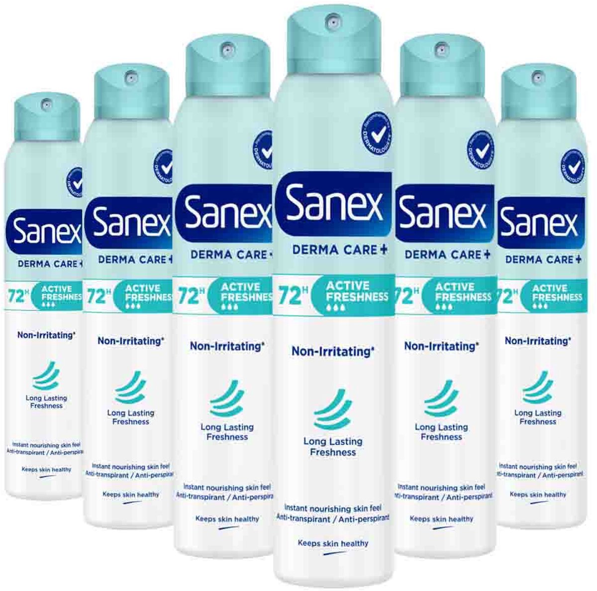 Sanex Deodorant Spray Active Freshness 72H - 6 x 200 ml - Voordeelverpakking