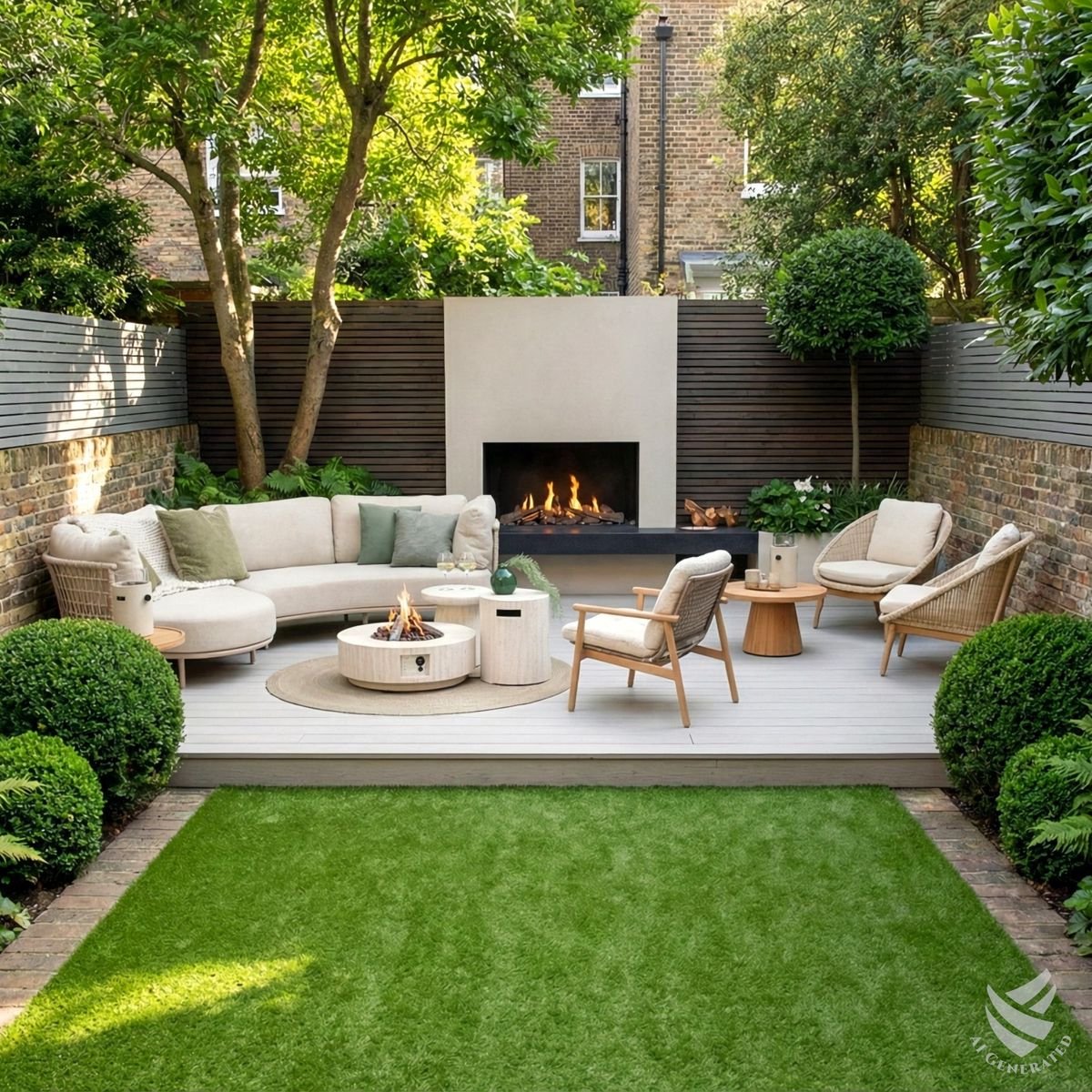 Happy Cocooning Estate Square 88 - Fire Table - Oyster Beige