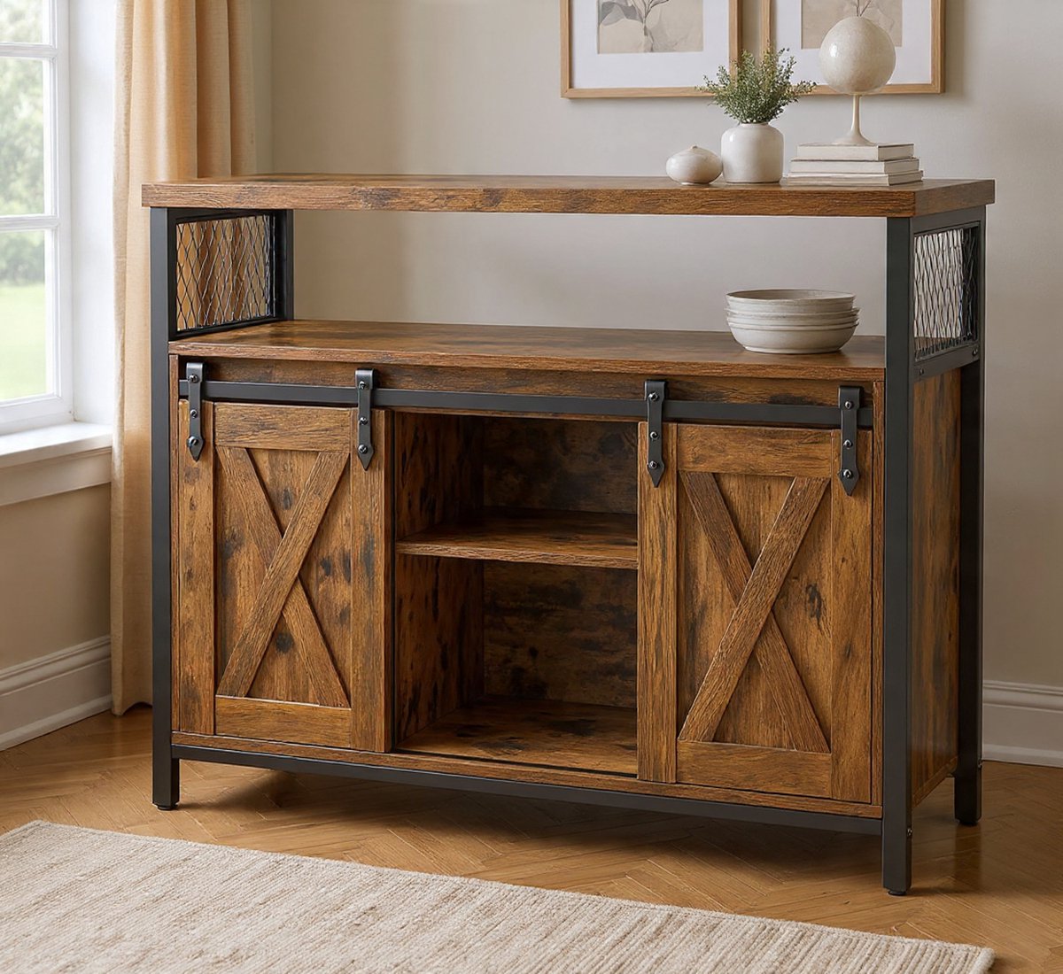 Kast - 100x33x80 cm - Zwart - Novihome