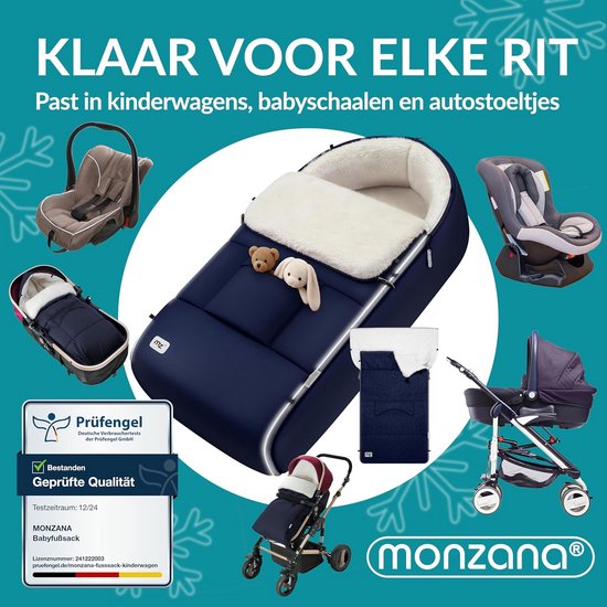 Babyvoetenzak met Reflectoren, Weerbestendig, Antislip, Ideaal voor Kinderwagens en Autostoelen, 90 x 60 cm, Marineblauw — afbeelding 2