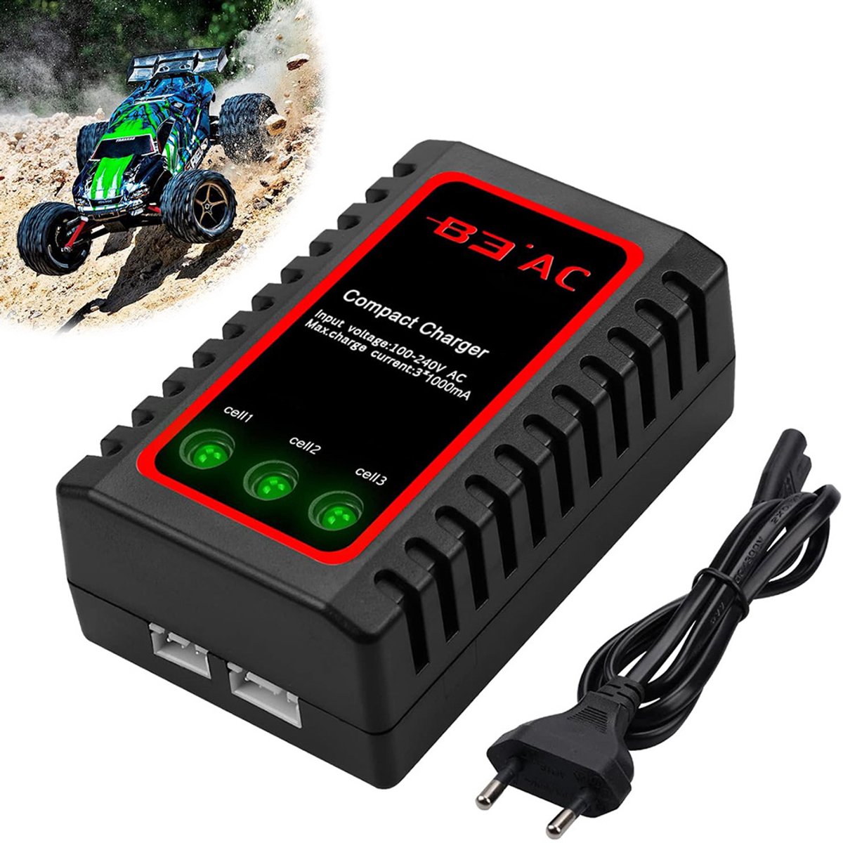 20W B3 Lipo Acculader - Snelle Balancerende Lader voor 2S-3S LiPo Batterijen (7.4V-11.1V) - voor RC Auto, Airsoft, RC Boot, Drone