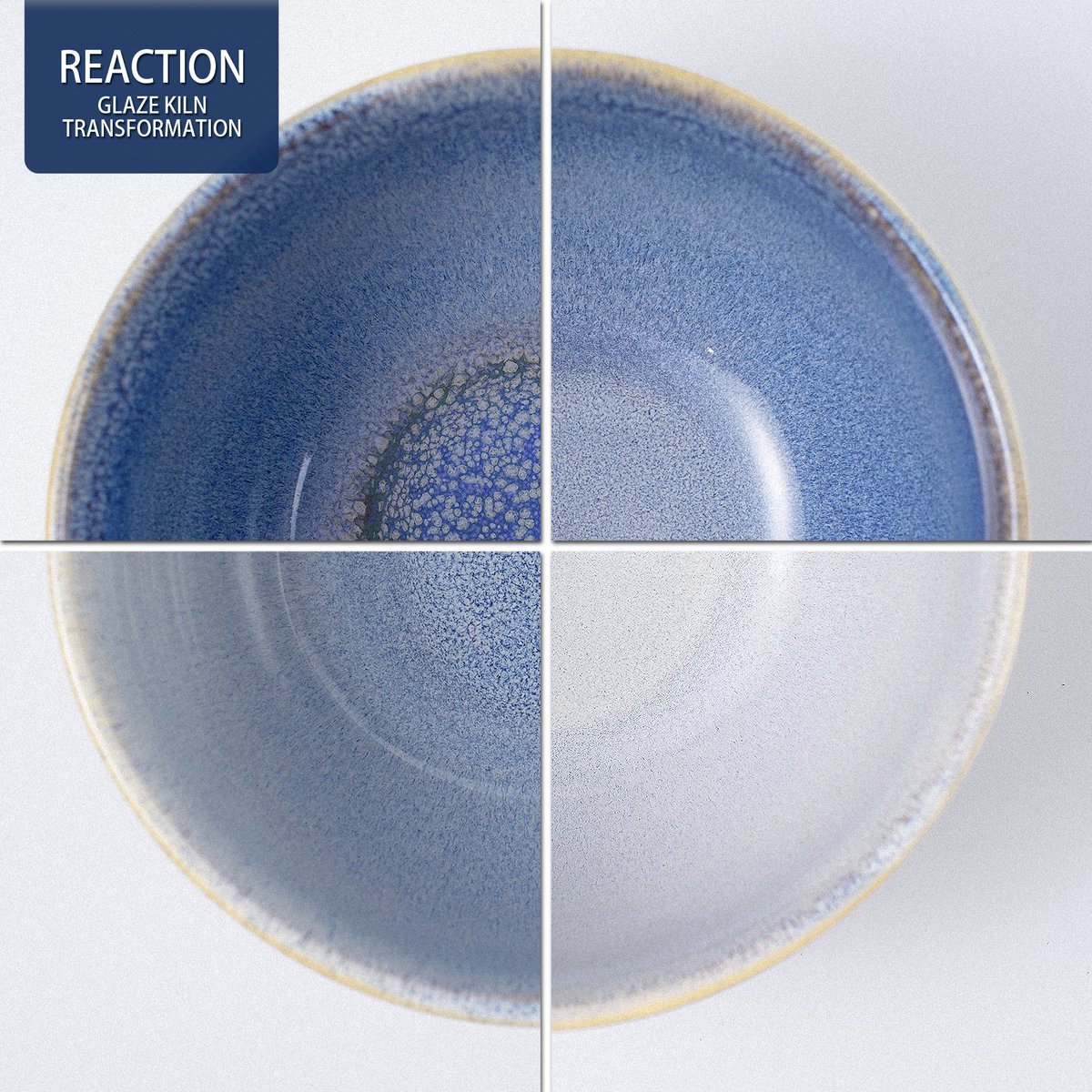 Set van 6 Kommen (Ø13,5cm / 580ml) Ontbijtkommen, Mueslikom, Dipschaaltjes, Soepkom, dubbel reactief glazuur, serviesset 6 persoons, Geschikt voor restaurants, familiefeesten, banketten en picknicks, Magnetron-vaatwasserbestendig, Keramiek — afbeelding 2