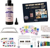 Lukana UV Resin Epoxy Starterspakket - Sieradenpakket - 250 Gram - Epoxy Giethars - Incl. 36W UV LED lamp - Sieraden maken - Epoxy Resin - Transparant - Giethars - Gieten - DIY - Kant en Klaar - Alles in één - Zonder te Mengen