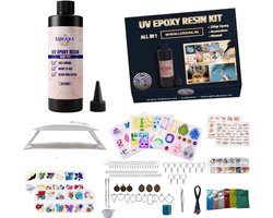 Lukana UV Resin Epoxy Starterspakket - Sieradenpakket - 250 Gram - Epoxy Giethars - Incl. 36W UV LED lamp - Sieraden maken - Epoxy Resin - Transparant - Giethars - Gieten - DIY - Kant en Klaar - Alles in één - Zonder te Mengen