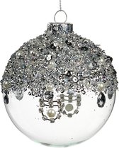 Goodwill Kerstbal Jewel Glas-Diamand steentjes Zilver D 10 cm