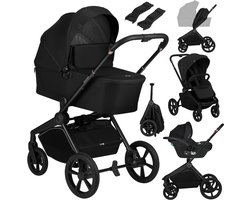 Lionelo Freya 3in1 Kinderwagen Set – Reiswieg, Wandelwagen & Astrid i-Size Autostoel (40–87 cm) –Premium - Vanaf Geboorte tot 22 kg – PU-Wielen met Vering – Omkeerbare Zitting – UPF50+ Kap