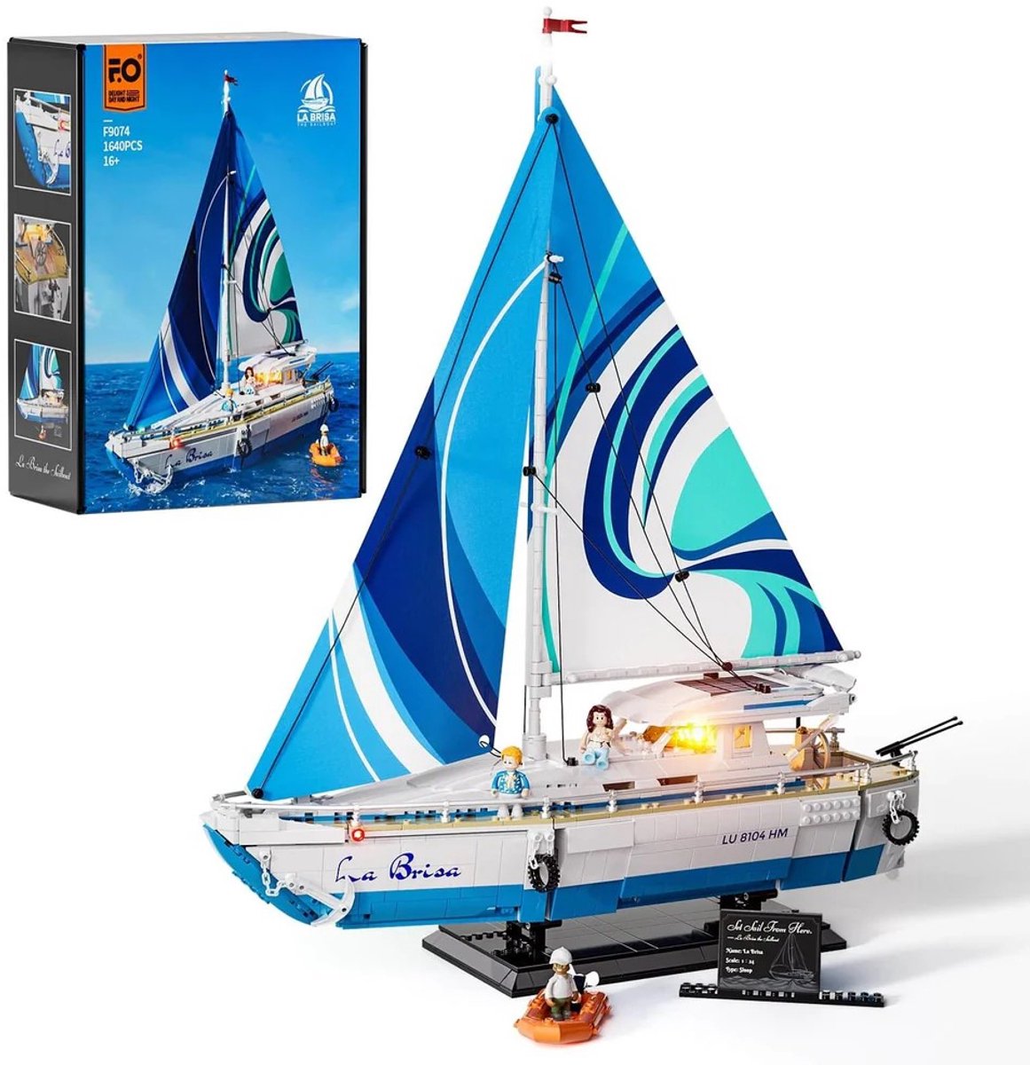 Lumibricks Sailboat "LA Brisa" Bouwpakket - Met LED verlichting - Miniatuur huisjes - DIY modelbouw met 1640 bouwstenen - Bouwpakketten volwassenen - Bouwdoos L9074