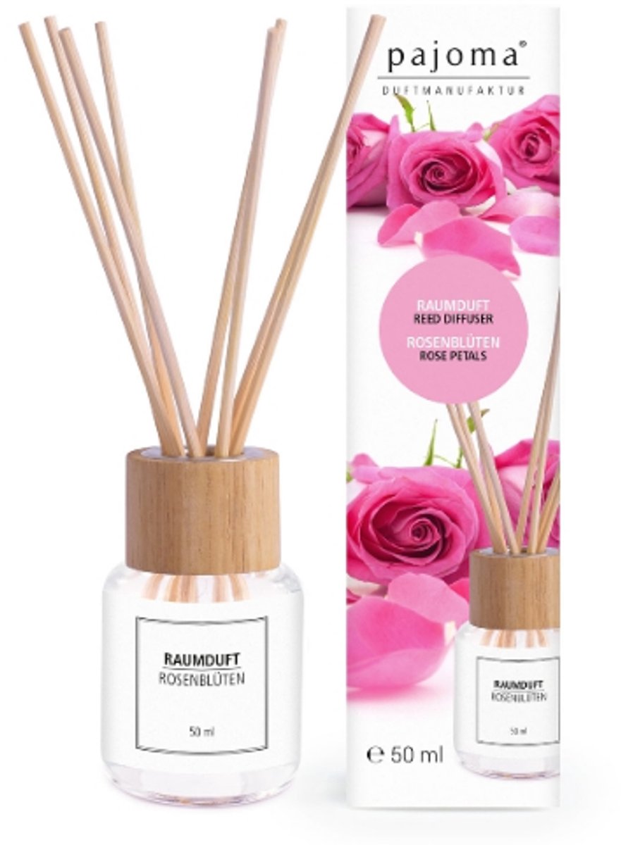 Geurstokjes - Rose petals - Pajoma | 1x 50ml - Rozen Geur | Geurverspreider - Verfrissend
