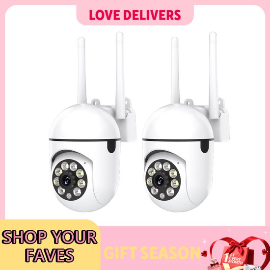 Jently beveiligingscamera's - beveiligingscamera - binnen/buiten - 2 stuks - audio - wifi — afbeelding 2