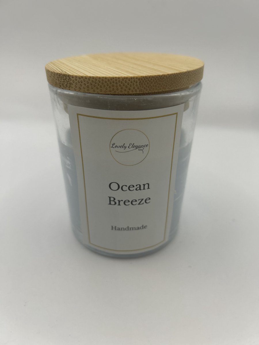 Lovely Elegance - Handgemaakte Geurkaars Oceaan Breeze - Duurzaam