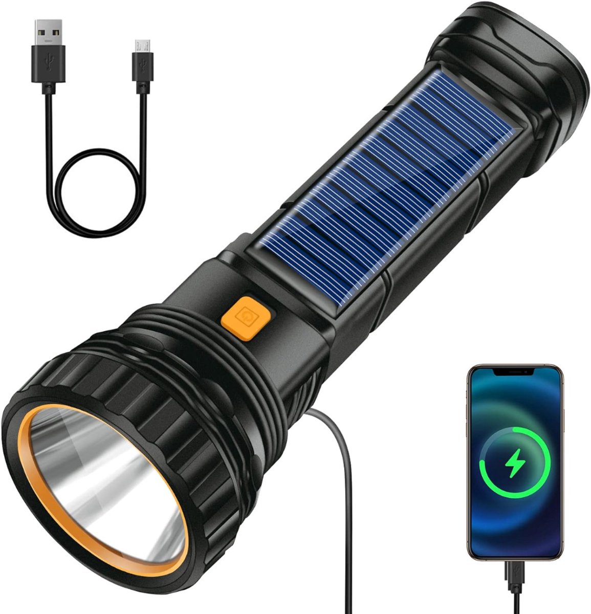 Nexvo® Zaklamp opwindbaar - Zaklamp - Zaklampen - Zwart - 7cm x 7cm x 19cm