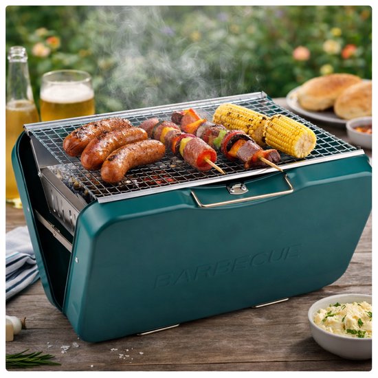 alpina Opvouwbare Houtskoolbarbecue - Tafelgrill Houtskool - Compacte BBQ met Verwijderbaar Grillrooster - Draagbare Barbecue - 35 cm van Alpina — afbeelding 3