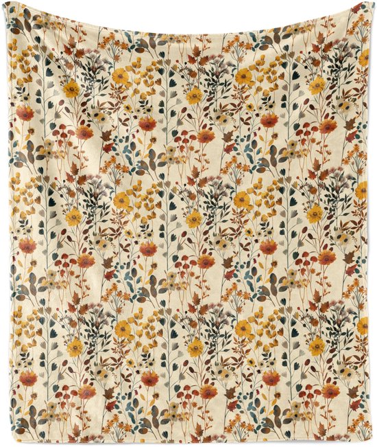 New Bed Herfst Vintage herfstbloemen Zachte Flanellen Fleece Deken, 230 cm x 175 cm