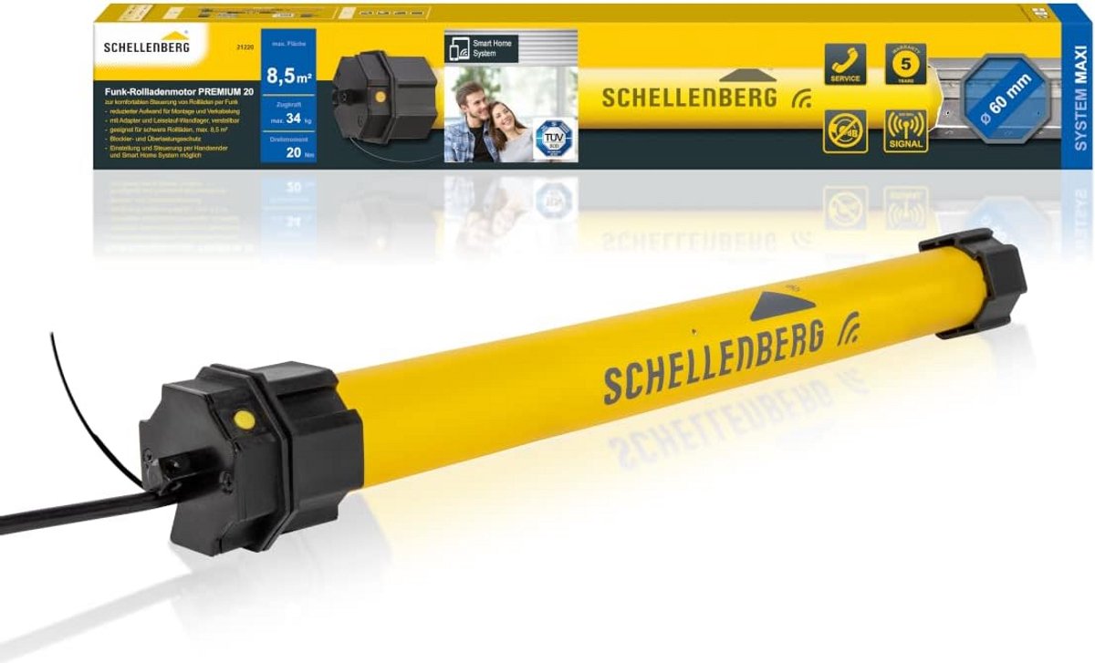 Draadloze Rolluikmotor 20 Nm voor 60mm As met Eindstandinstelling