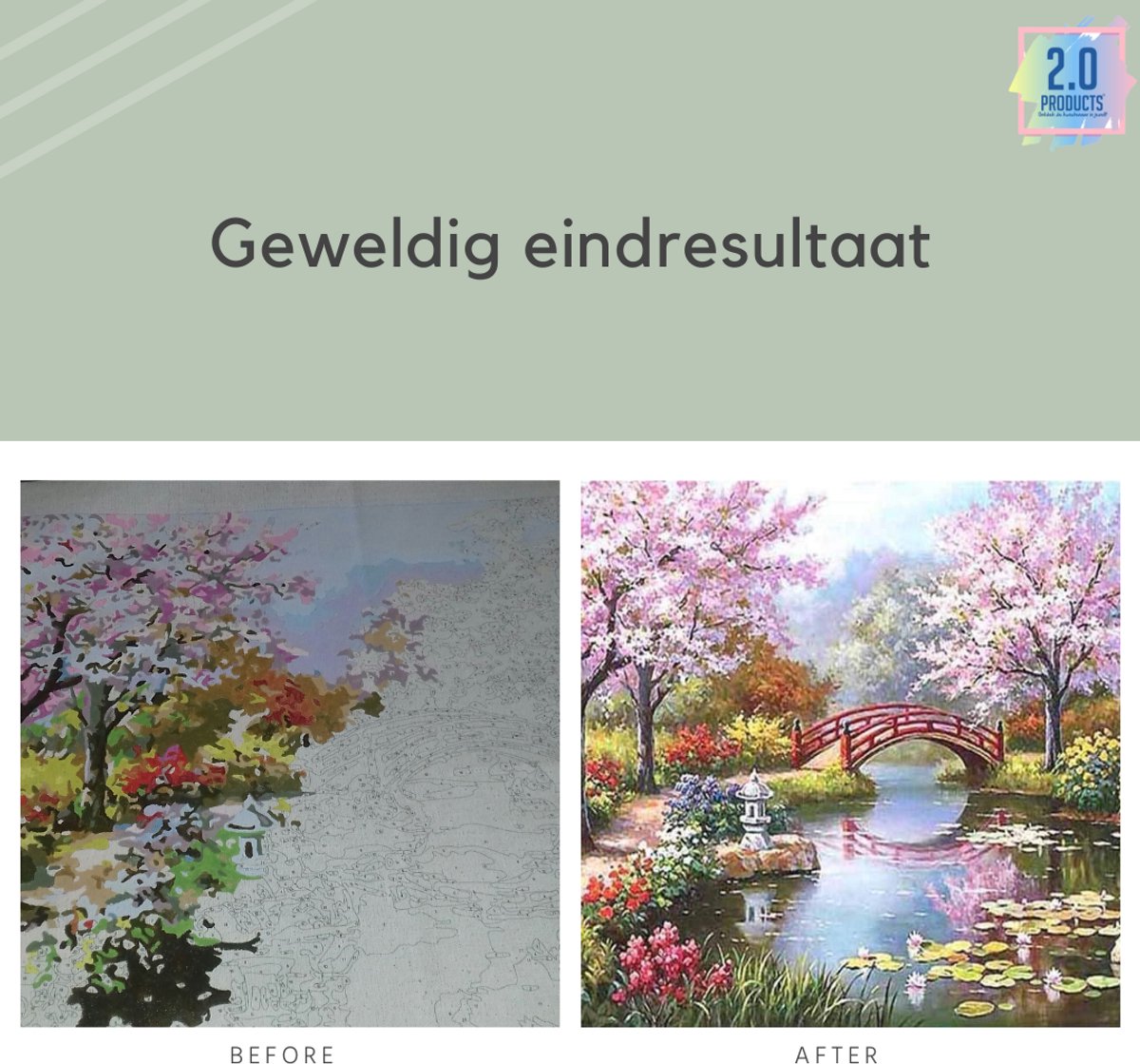 2.0 Products - Bloemen - Schilderen op nummer volwassenen - Paint by number - 40 x 50 CM – Vaas – Rood - Paars — afbeelding 5
