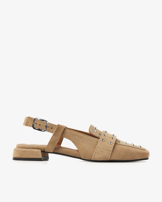 VIA VAI Julie Damian Slingbacks Femmes - Suède - Beige - Taille 40