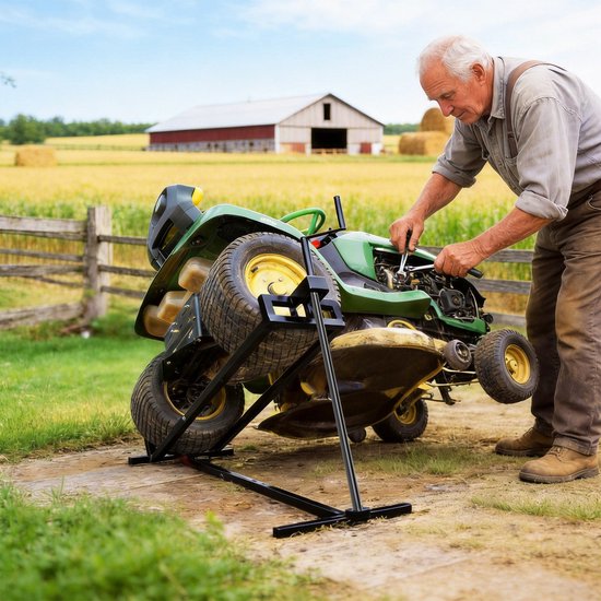 Froadp Grasmaaierheffer Reinigingshulp Hefinrichting voor zitmaaiers tot max. 400 kg Zwart van Merkloos	 — afbeelding 5