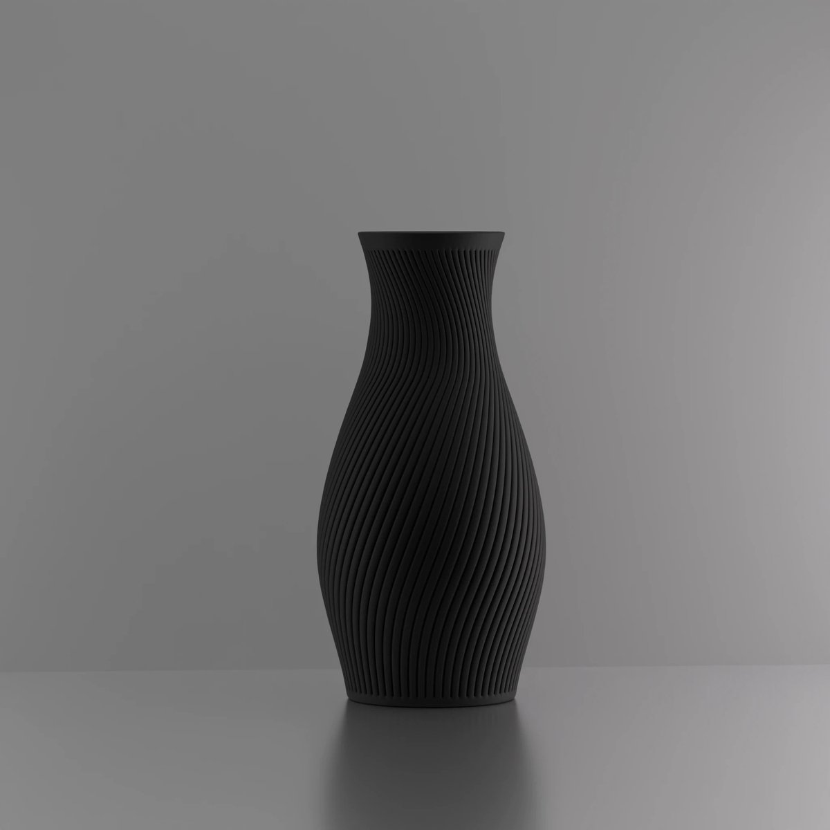 3d-gezellig Diana - Vaas - Zwart - Maat 30 cm - Kunststof - Modern - Bloemenvaas -100% gerecycled PLA (bioplastic)