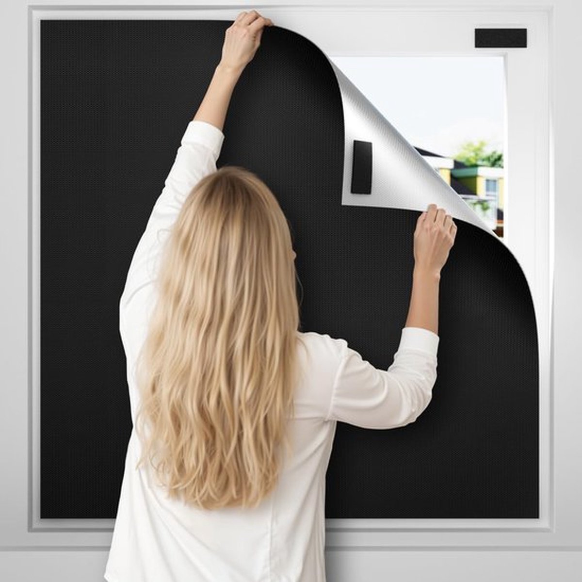 Zwarte Draagbare Verduisteringsrolgordijn, 100 X 150 Cm, Met 100% Ondoorzichtige Coating,