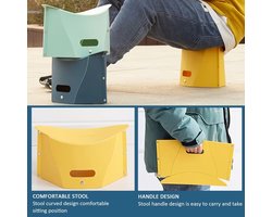 3Pcs Heavy Duty Folding Stools, Portable Lightweight Plastic Camping Stools with Non-Slip Base & Hand Basket, Space-Saving Stackable Design for Outdoor Camping Fishing Picnic Beach Home Use, Green