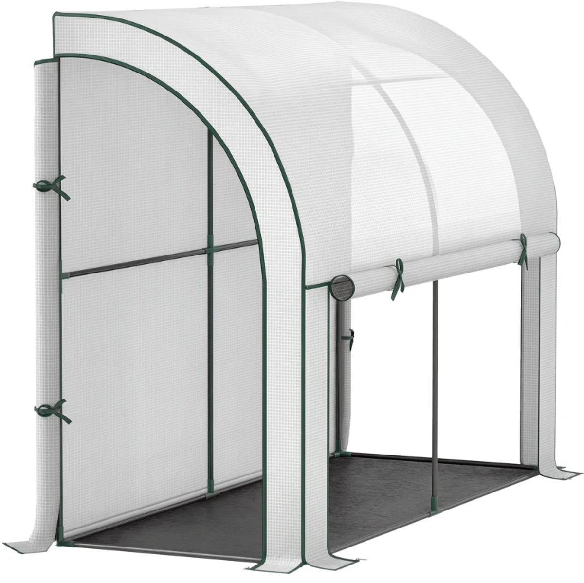 Kas met Roldeur - Wandkas - Toegankelijke Plantenkas - Tuinkas - Foliekas - Broeikas - Koude Bak - Kweekkas - Tomatenkas - Groentekas - Plantenkas - voor Groenten, Bloemen, Planten - 200 x 80 x 157 cm - Wit