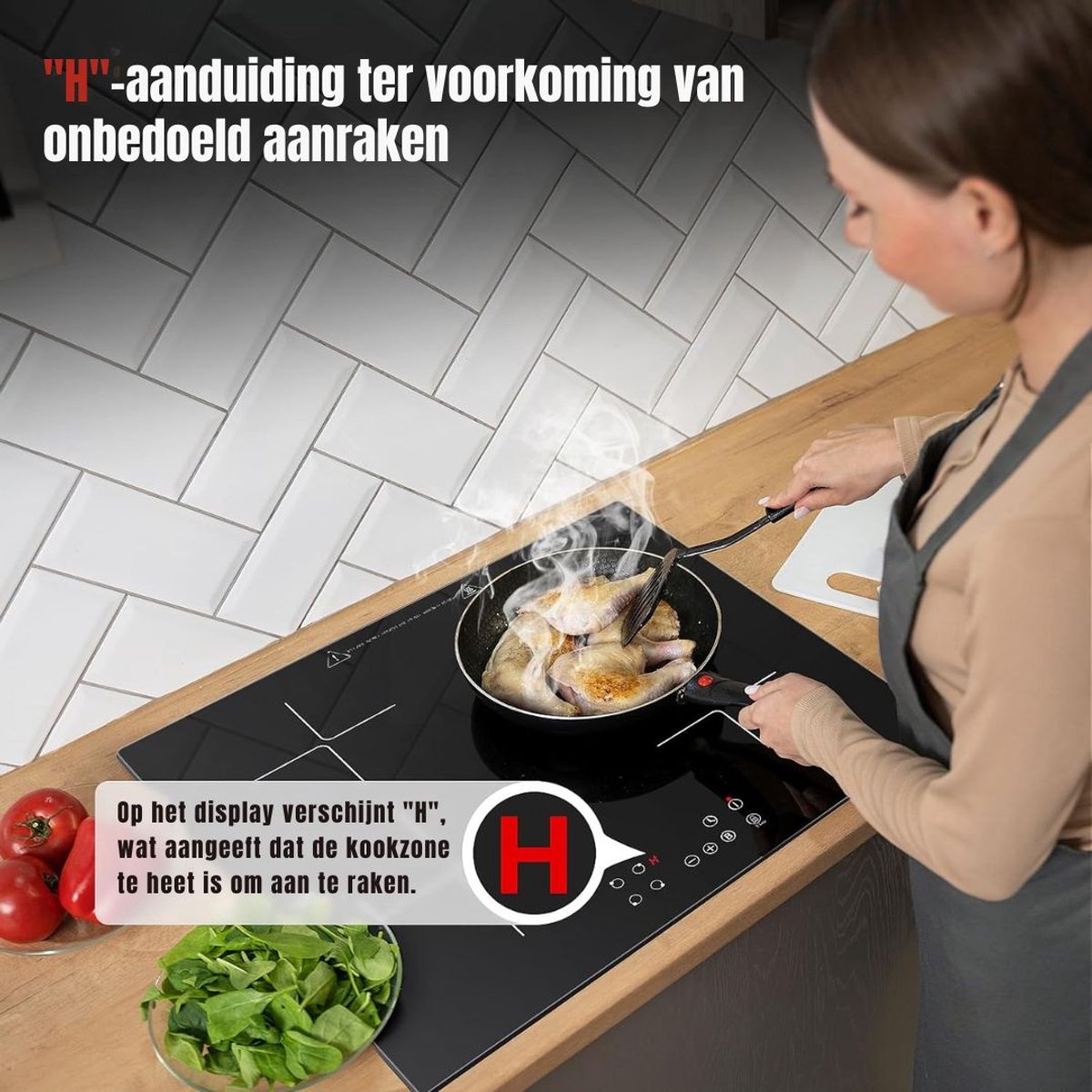 Nexvo® Elektrische Kookplaat 4 Pits - Elektrische Fornuis - Elektrische Kookplaat Vrijstaand - 4 Kookzones - Kinderslot - Zwart - 52cm x 59cm x 6cm