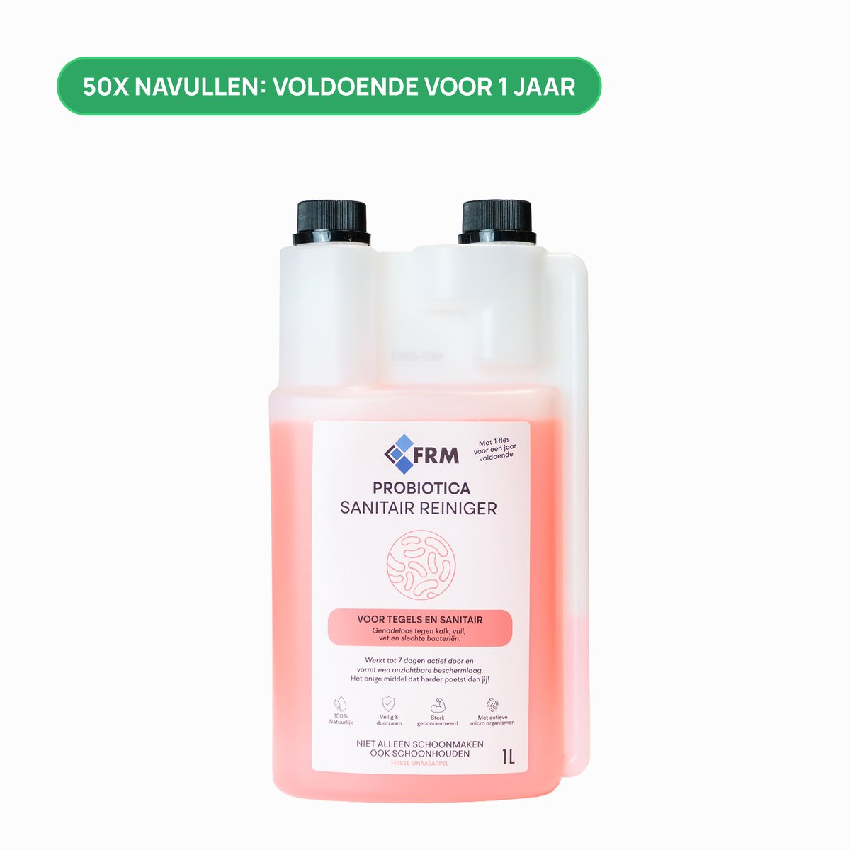 FRM Probiotica Sanitairreiniger - Natuurlijk, Veilig & Krachtig - Werkt 7 dagen door - Voor Badkamer & Toilet