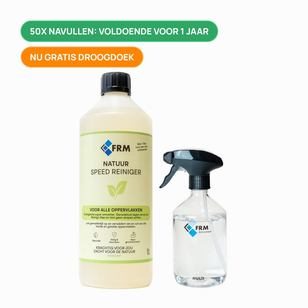 FRM Speed reiniger starterspakket - Krachtige Ontvetter - Vet & Vuil - Natuurlijk & Veilig - Voor Badkamer, Vloer, Keuken en meer..