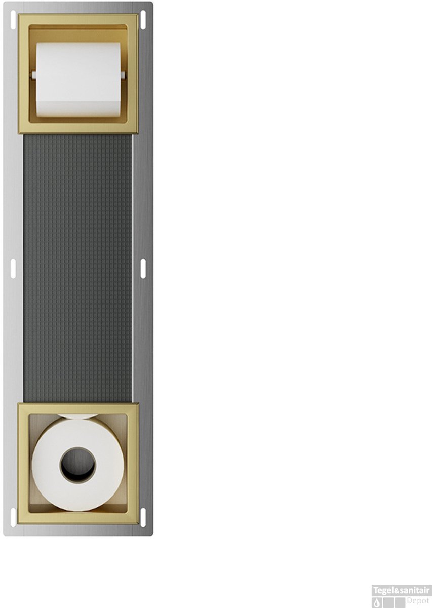 H&F Inbouw Toiletrolhouder Geborsteld Goud – Reserve- en Toiletrolhouder – Wand Inbouw Toiletrolhouder Badkamer