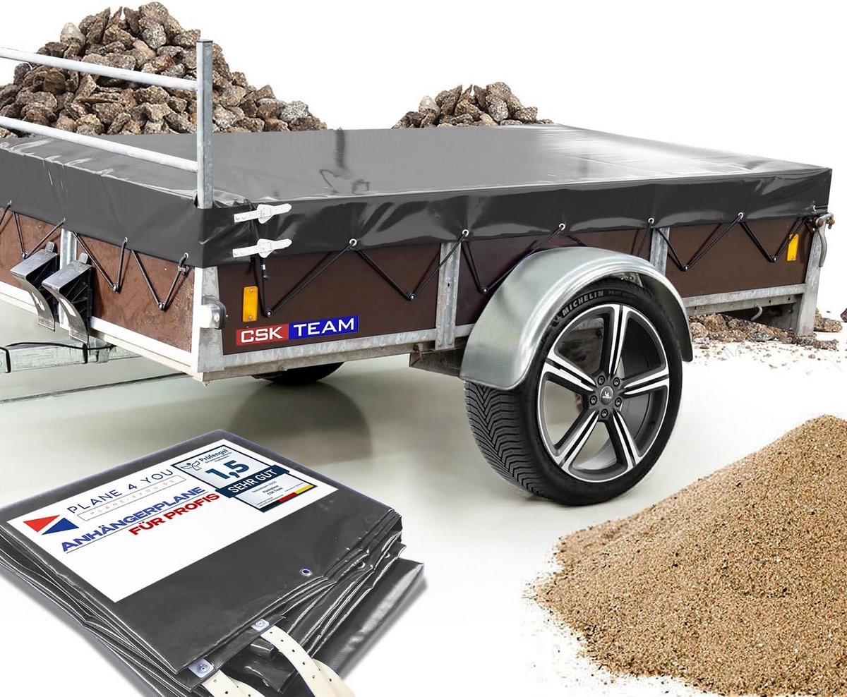 Stevig Platzeil voor Aanhanger met H-Frame (217x133cm) - Zwart