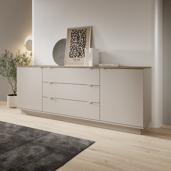 Meubella - Galeno - Dressoir - Beige - 225x41x86 cm