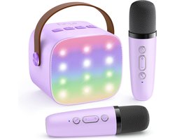 Funlab Karaoke Set met Speaker en 2 Microfoons - Voor Kinderen en Volwassenen - Draagbaar - Karaoke Machine