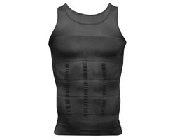 Corrigerend Herenhemd - Zwart - Large - Figuurcorrigerend Platte Buik