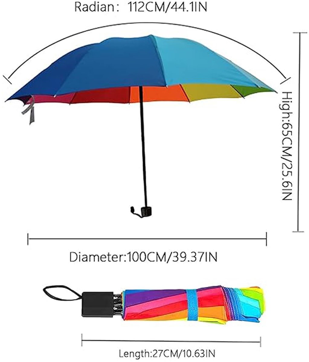 longziming - Compacte Regenboog Paraplu - Winddichte Reisparaplu Met 8 Baleinen - Sterke Storm Paraplu Voor Regen - Heren En Dames — cadeau in Mode & Accessoires - foto 2