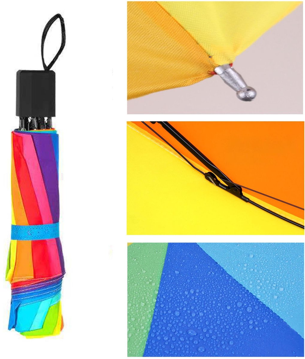 longziming - Compacte Regenboog Paraplu - Winddichte Reisparaplu Met 8 Baleinen - Sterke Storm Paraplu Voor Regen - Heren En Dames — cadeau in Mode & Accessoires - foto 3