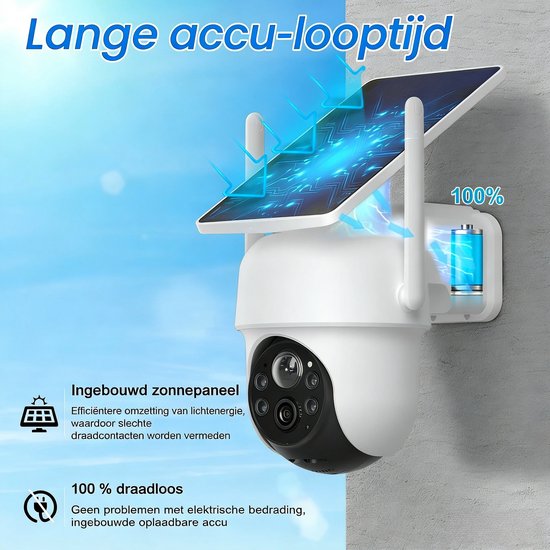 TWUFY Q04 Solocamera - 4MP Draadloze Beveiligingscamera voor Buiten - 360° Dekking - Geïntegreerd Zonnepaneel - AI-Bewegingsdetectie - Bundelvoordeel - 2 Stuks van Merkloos — afbeelding 4