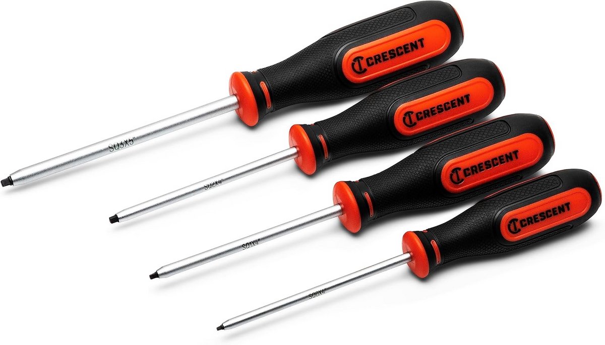 Vierkante Dual Materiaal Schroevendraaier Set - 4 Stuks