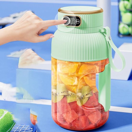 Sapcentrifuge - Draagbaar - Elektrische fruitblender - Grote mengbeker - Smoothiebeker, voor het snel maken van sap van Merkloos — afbeelding 4
