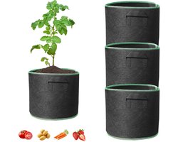 3 Stuks Kweekzakken - 59L - Planten groeizak - Groeizak - Plantenzak - Noodpakket - Groenten zelf kweken - 50CM*30CM - Duurzaam - Herbruikbaar