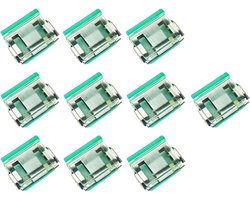 Broekklem - 10 stuks - Broekclip - Broekspijp clip - Bevestigingsclip voor broekspijp - Wasknijpers - Antislip Vaste Gesp - Geschikt voor ruimzittende jeans, jassen en kleding - Transparant groen