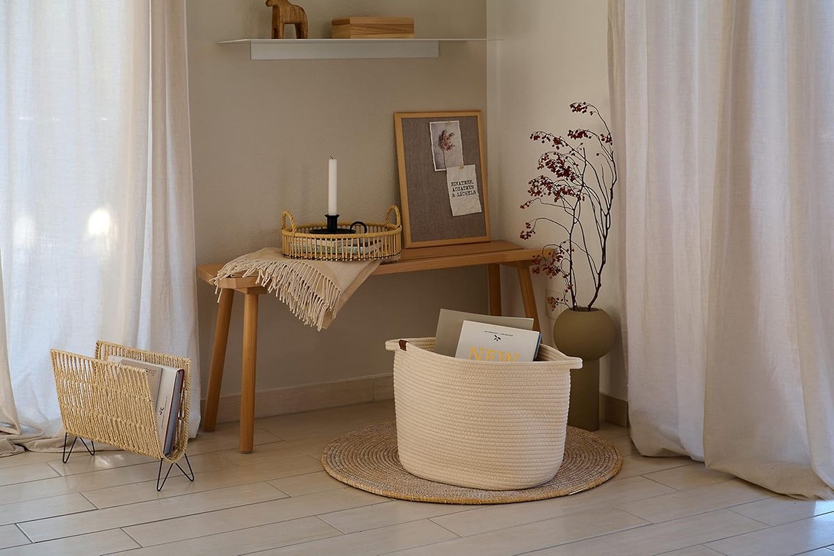Boho Krantenhouder - Stijlvolle Opbergmand voor Tijdschriften en Boeken — cadeau in Wonen & Interieur - foto 3