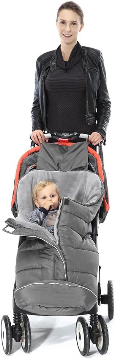 Universele babyvoetmof voor kinderwagens en buggy's - Dikke fleece, waterdicht en winddicht van Universele — afbeelding 2