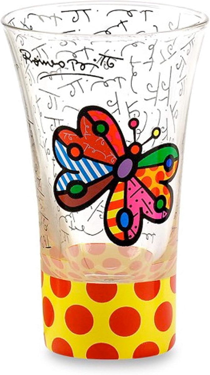 Romero Britto Shot Glass Butterfly Design