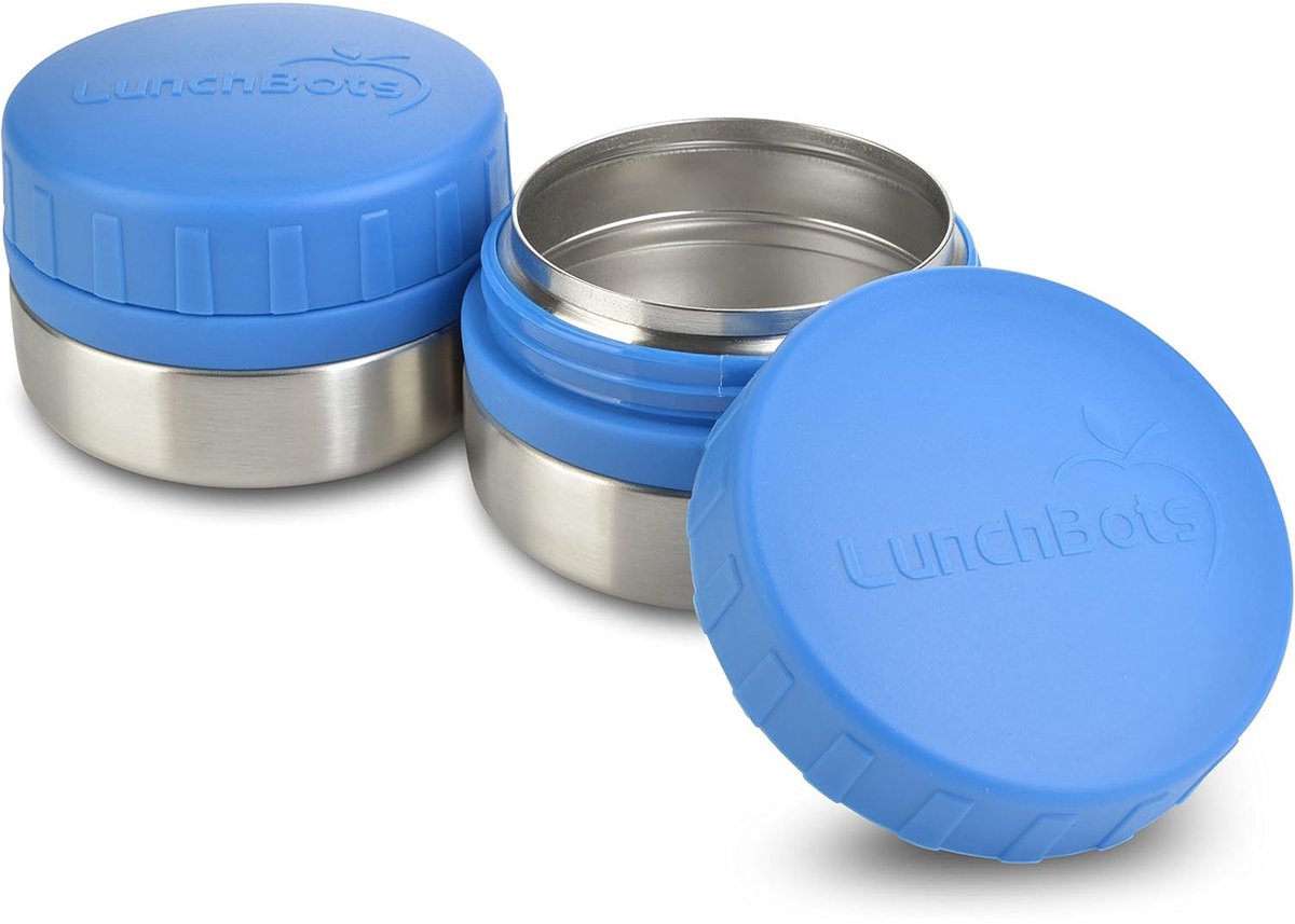 LunchBots - Dipbakjes Rounds (2 stuks) - 4oz / 115ml - Blauw