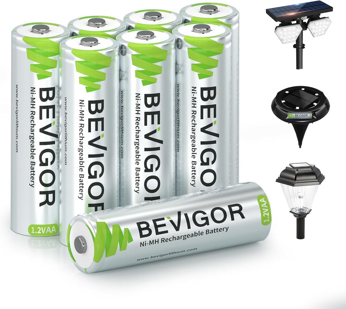 Oplaadbare Zonnebatterijen 1000mAh 1.2V NiMH voor Buitenzonnelampen en Lichtslingers